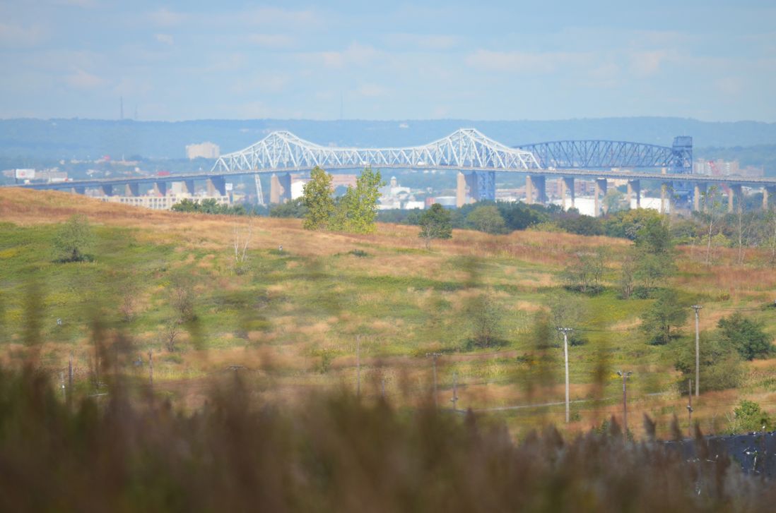 Goethals Bridge as seen from the South Park area<br/>